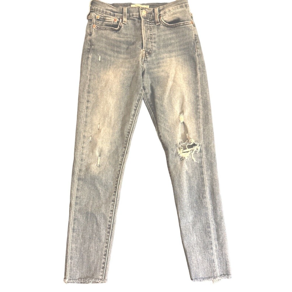 Levi's Womens Button Fly Distressed Wedgie Skinny Denim Jeans 27 EUC‎
